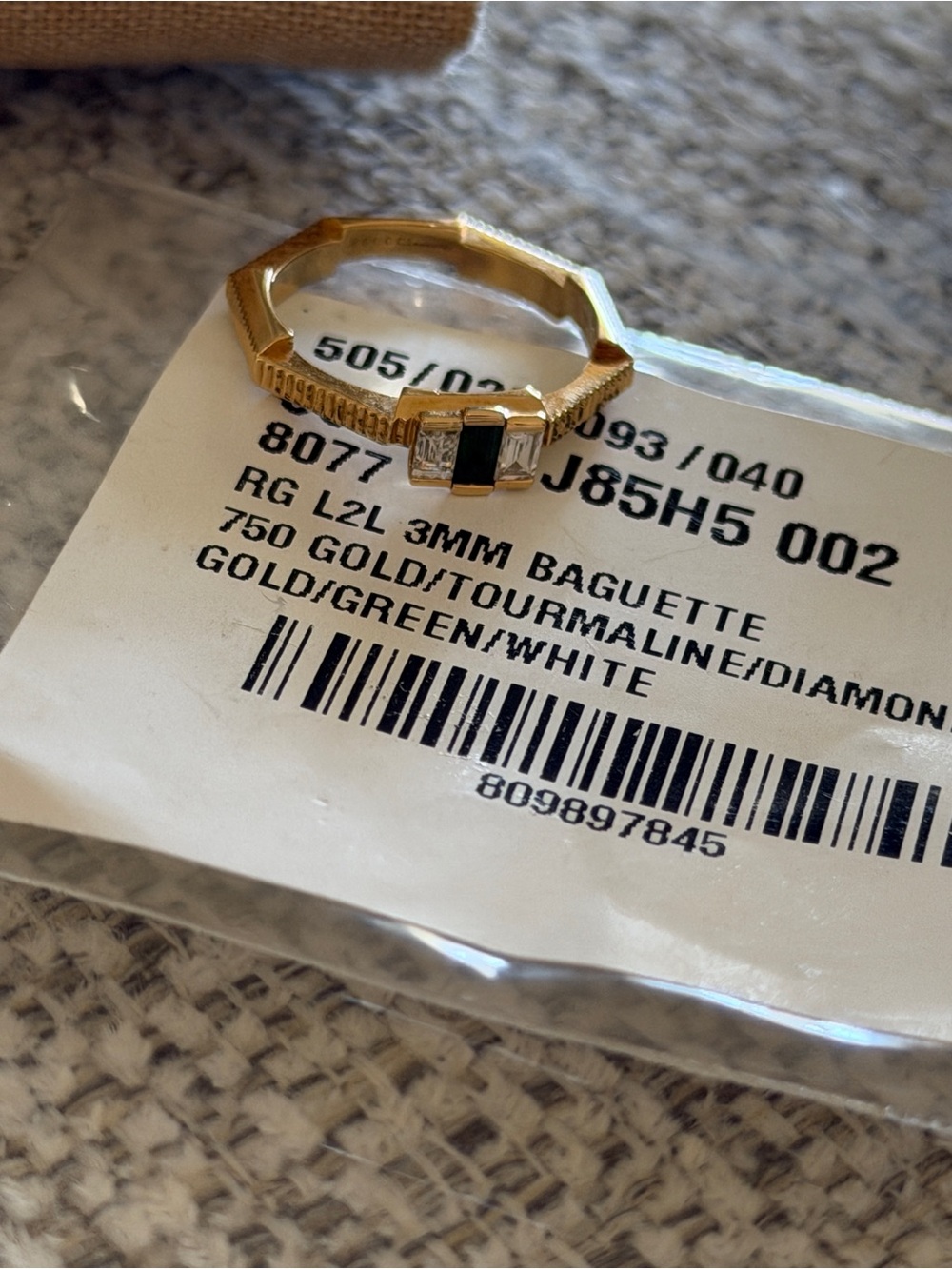 Gucci 18K Gold Tourmaline & Diamond Ring - Green/White